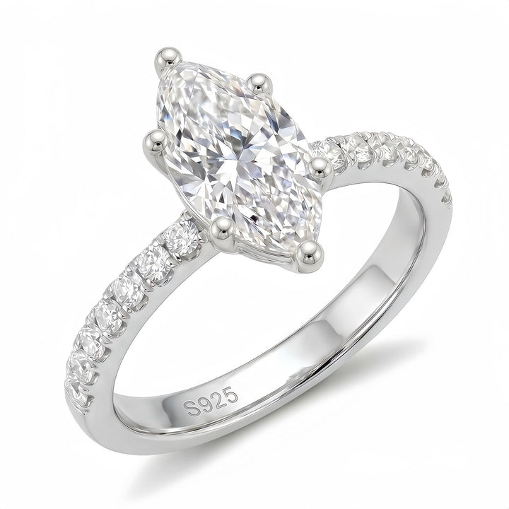2 Carat Marquise Moissanite Ring