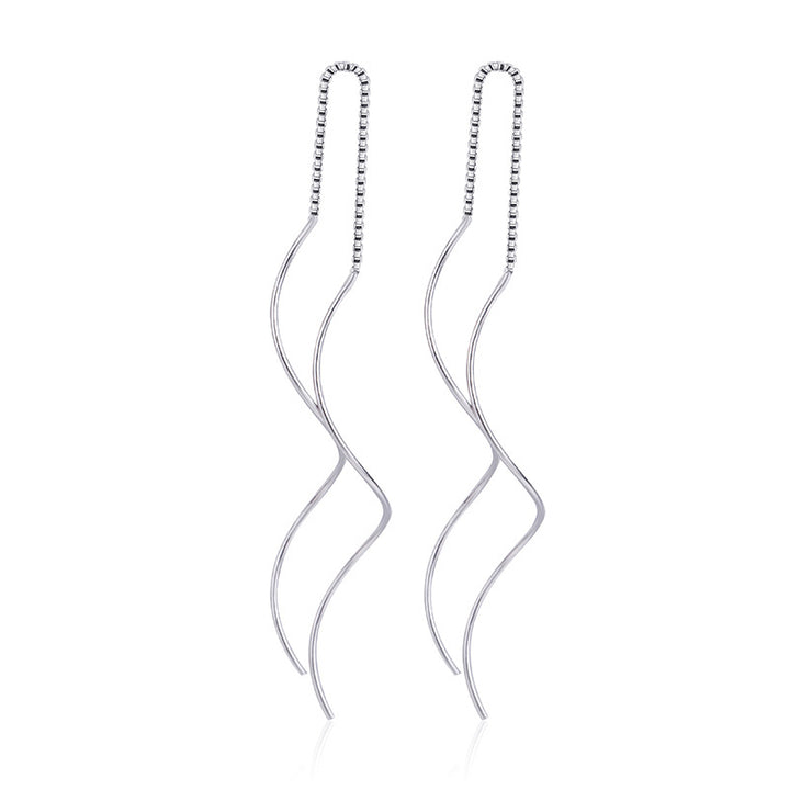 Sculpted Wave Threader Earrings