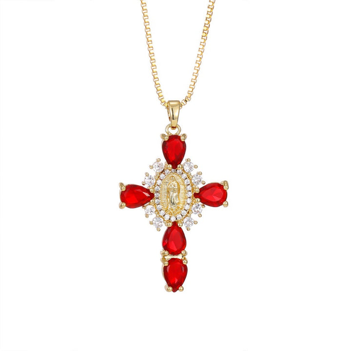 Virgen Mary Cross Necklace  with Unique