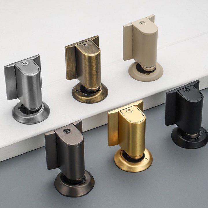 Drill-free zinc alloy windproof double magnetic door stopper