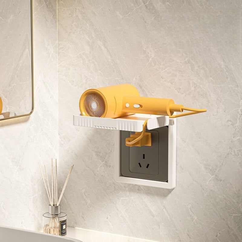 Wall Outlet Storage Shelf – No-Drill Phone Holder &amp; Router Organizer for Home