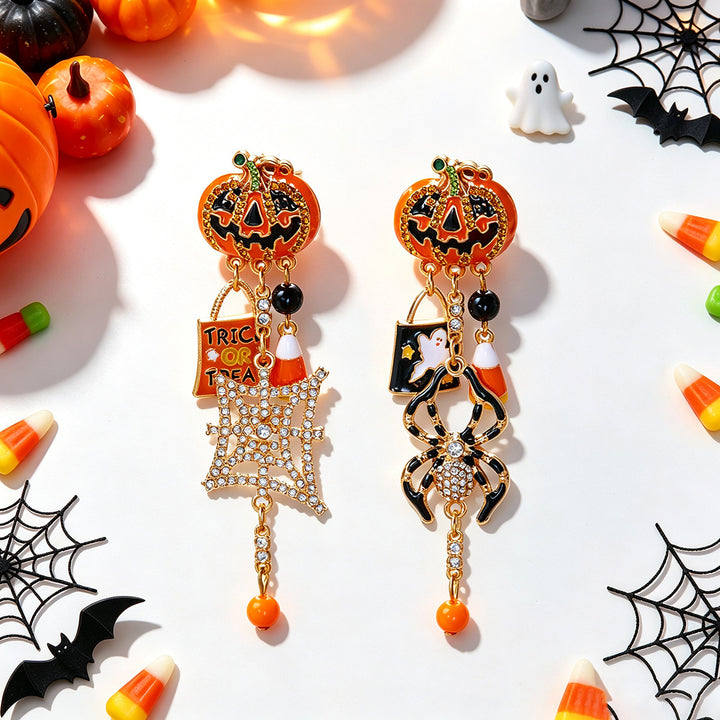 Ghost Pumpkin Halloween Drop Earrings
