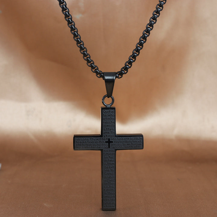 Lords Prayer Cross Necklace Faith Gift