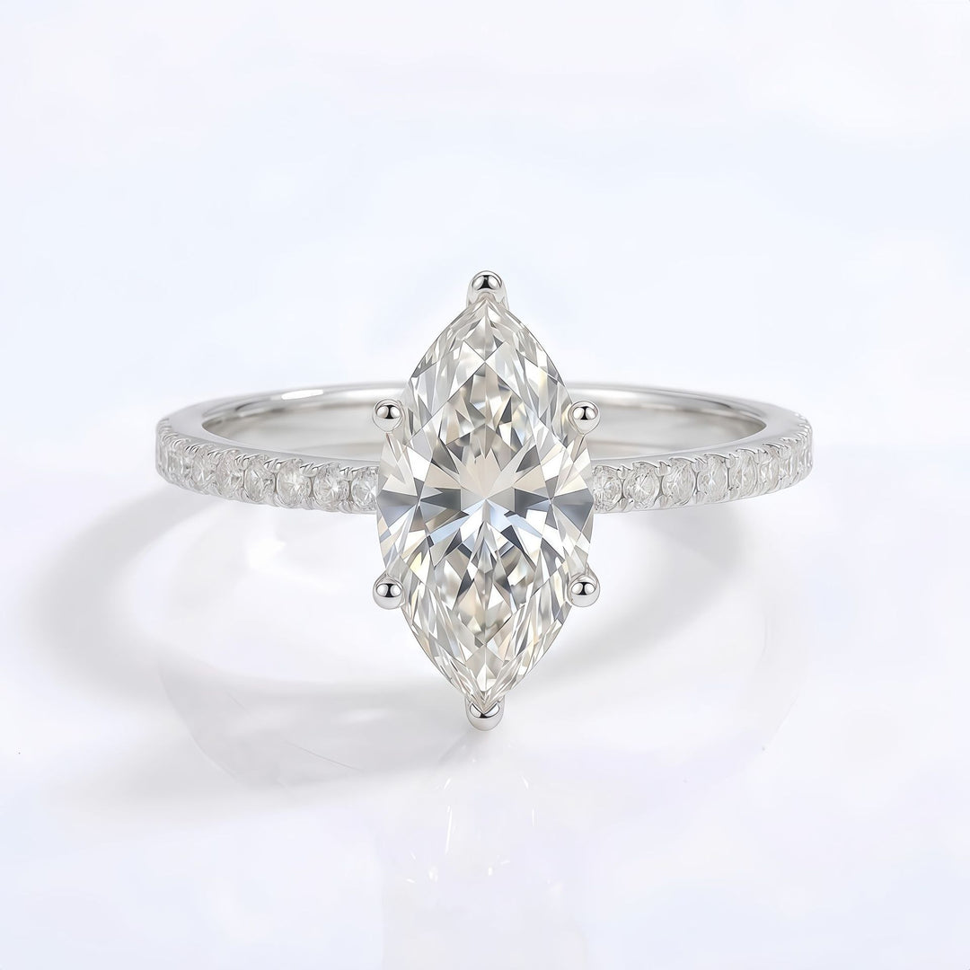 2 Carat Marquise Moissanite Ring