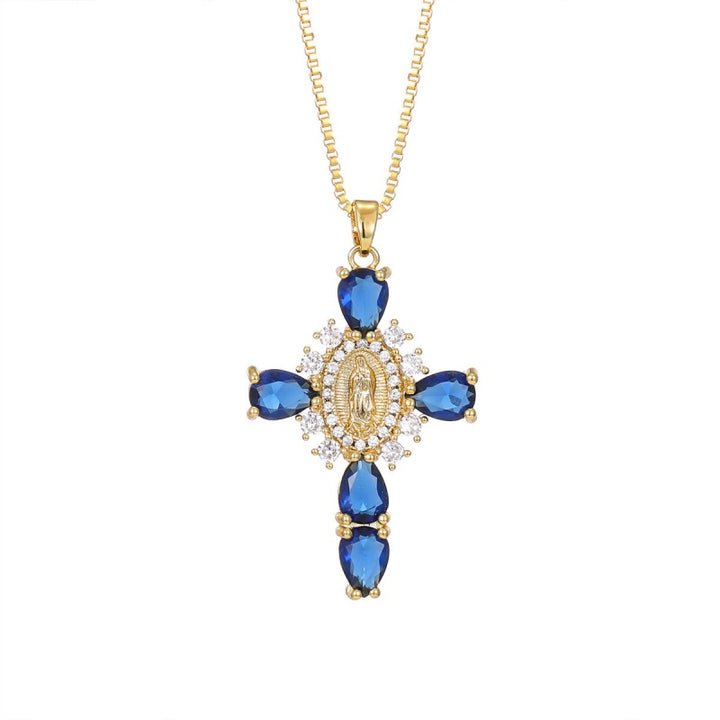 Virgen Mary Cross Necklace  with Unique