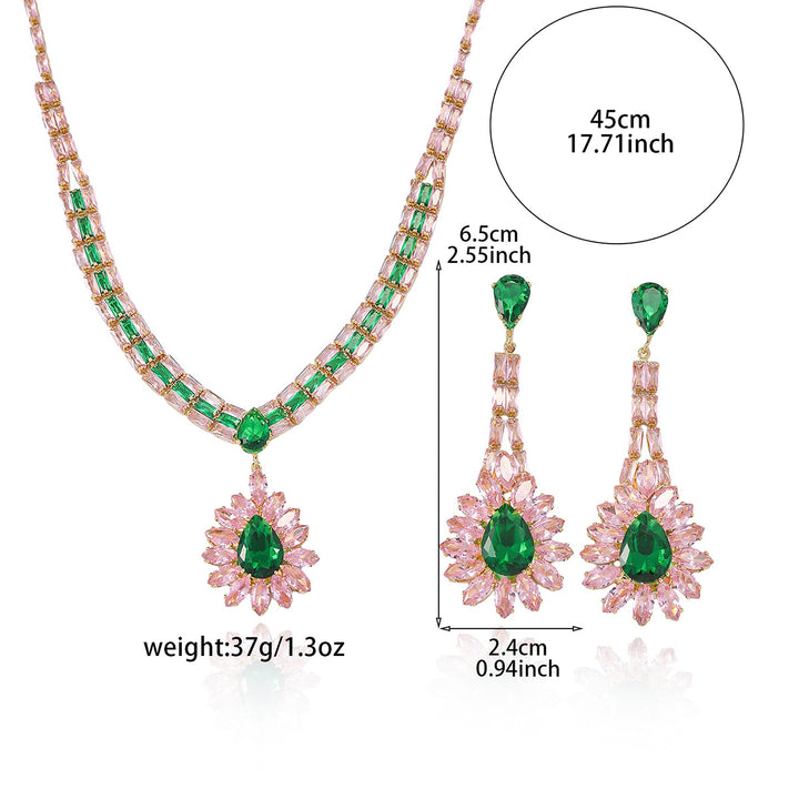 Crystal Drop Jewelry Set Statement Party Look