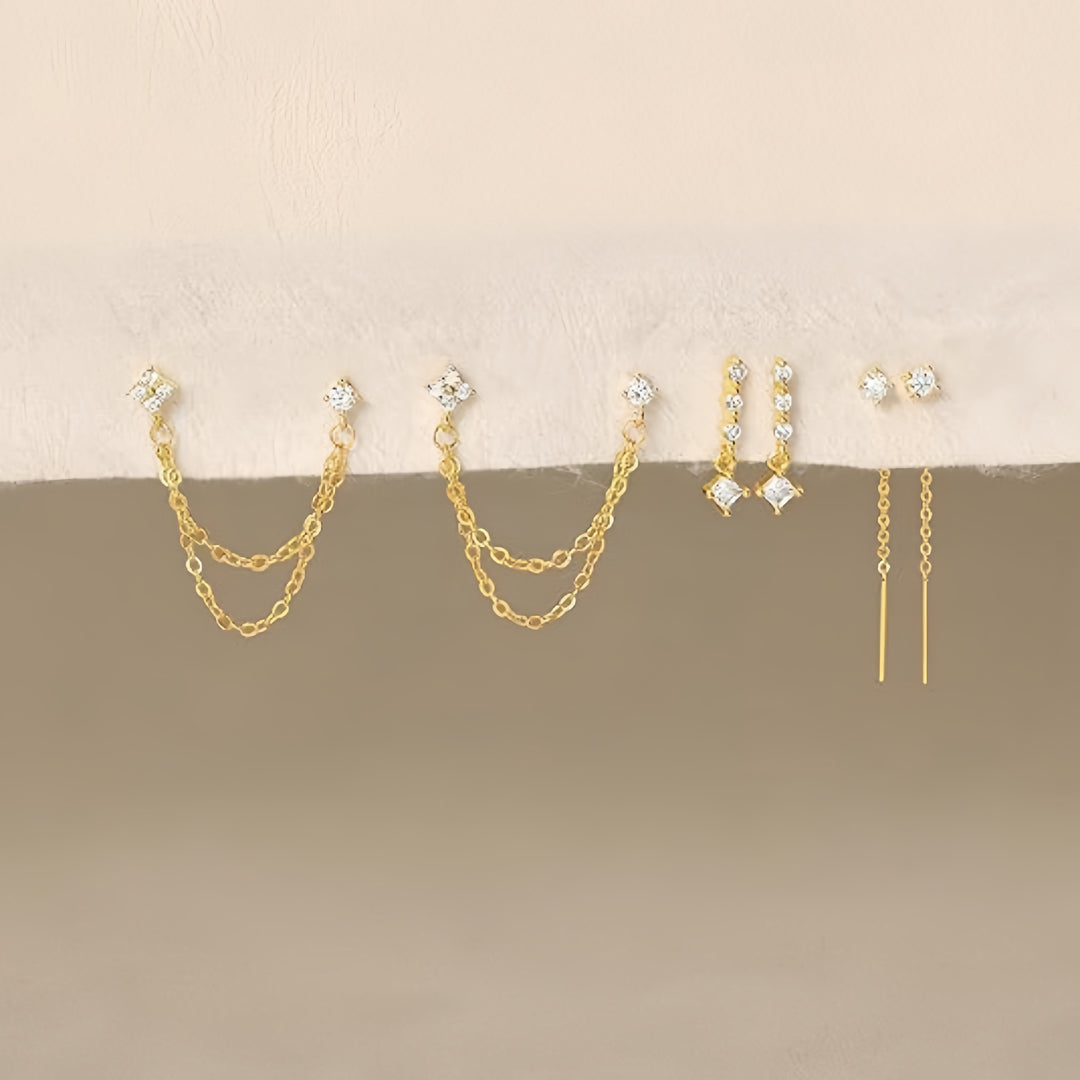 Luxury Gold Earring Stack Set