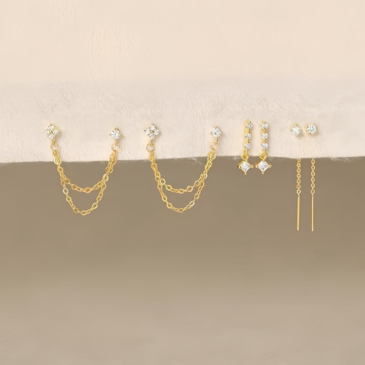 Luxury Gold Earring Stack Set