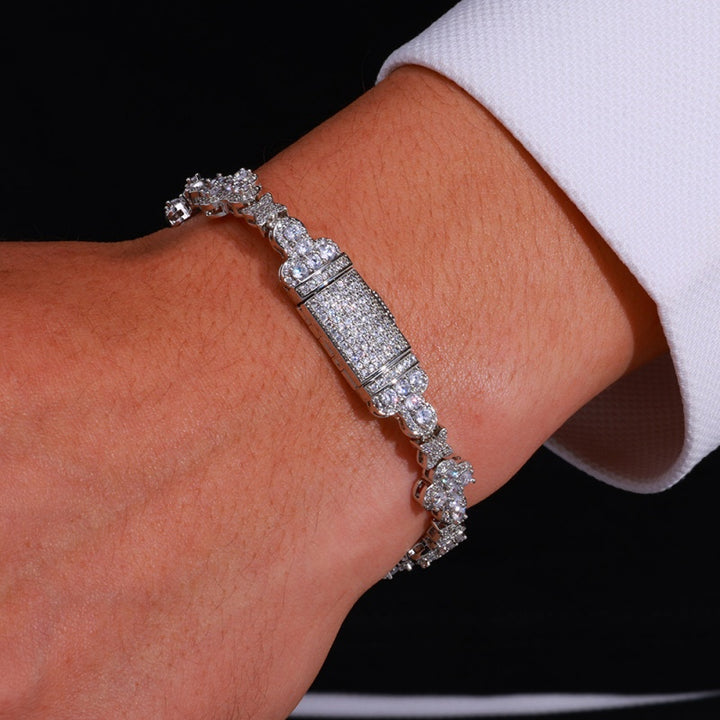 Luxury Iced Clover Link Bracelet