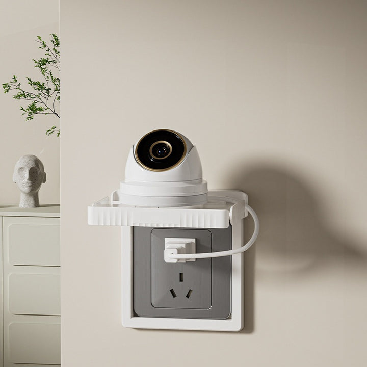 Wall Outlet Storage Shelf – No-Drill Phone Holder &amp; Router Organizer for Home