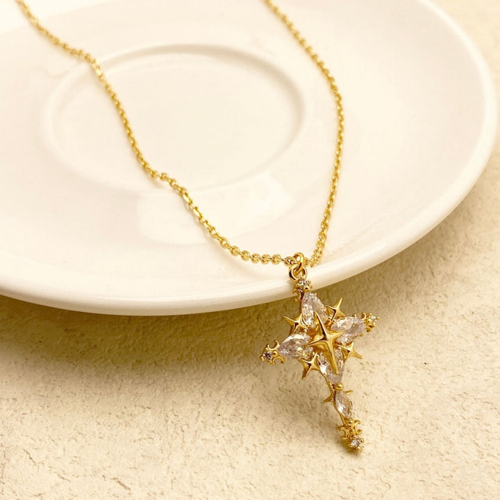 Crystal Cross Pendant Necklace