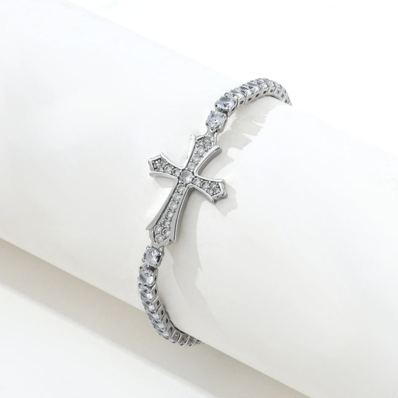 Blingy Cross Tennis Bracelet
