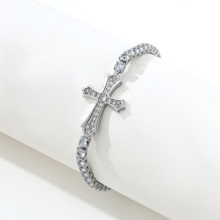 Blingy Cross Tennis Bracelet