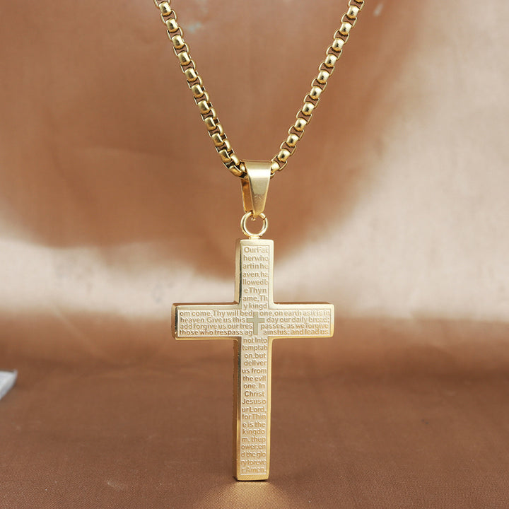 Lords Prayer Cross Necklace Faith Gift
