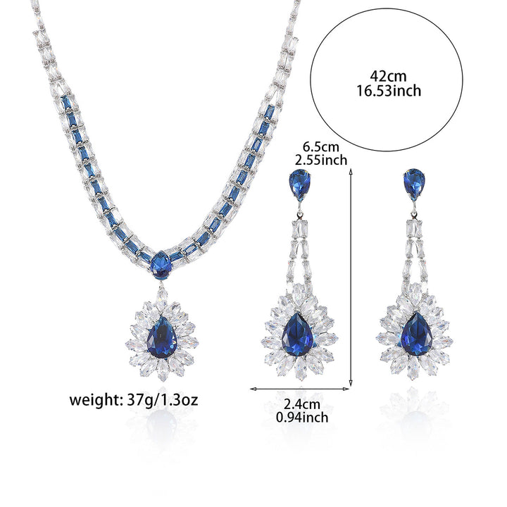 Crystal Drop Jewelry Set Statement Party Look