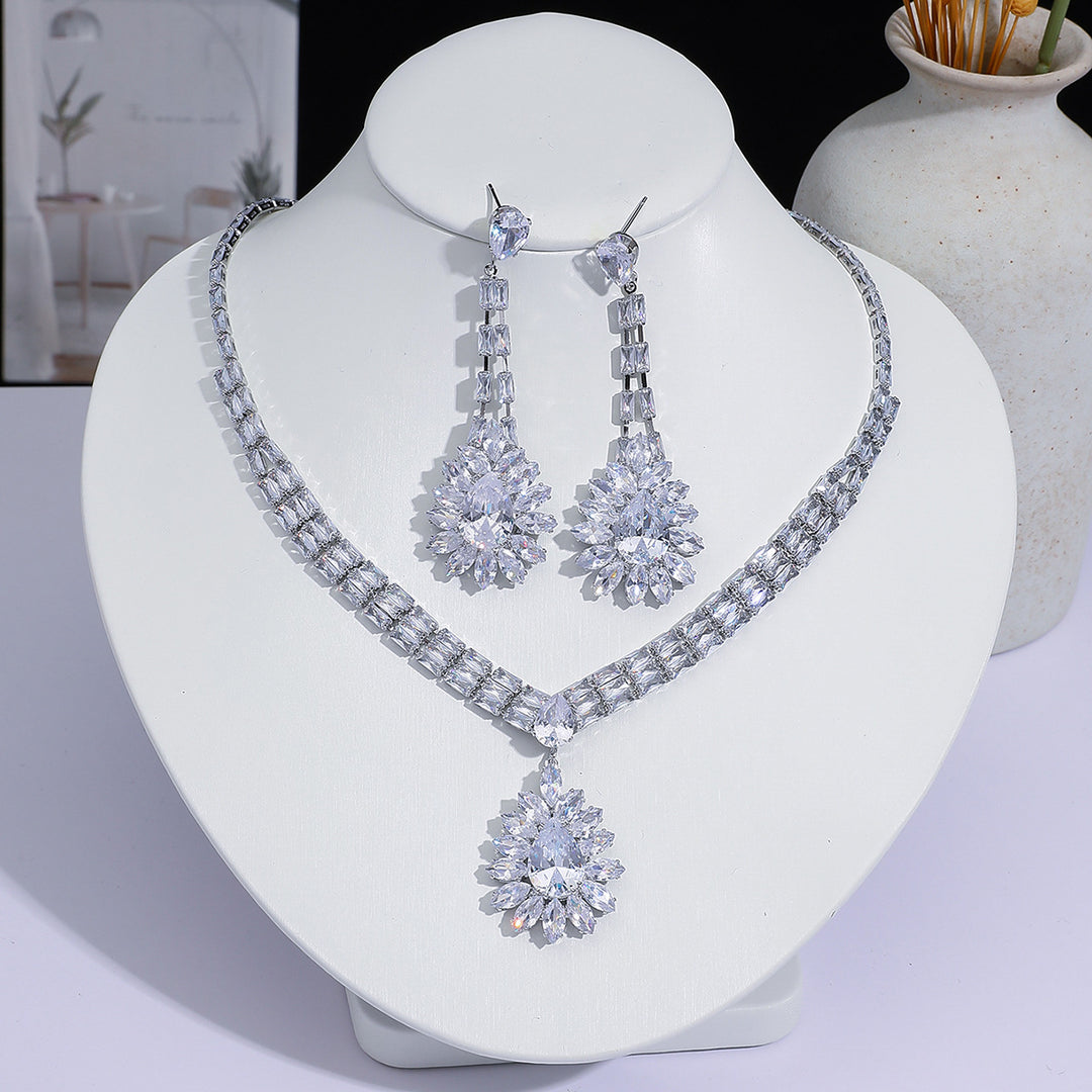 Crystal Drop Jewelry Set Statement Party Look
