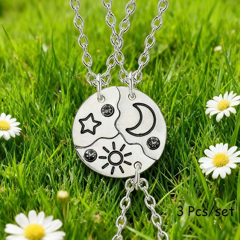 Best Friend Puzzle Necklace Set Trio
