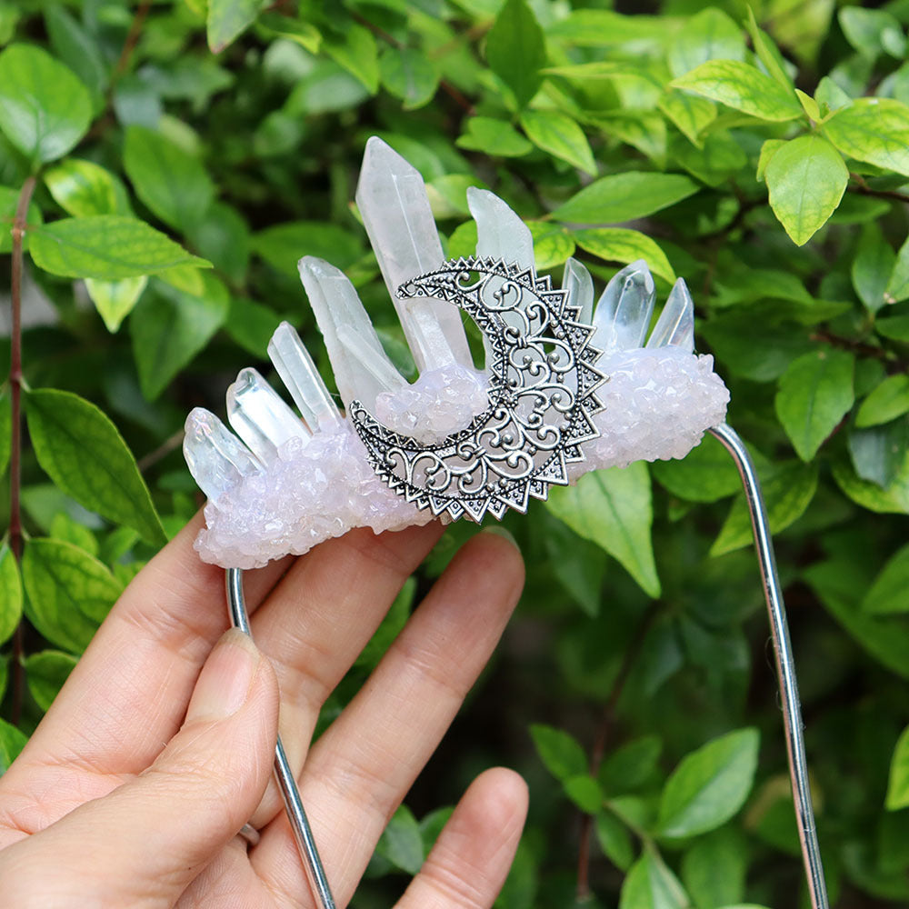 Handmade Raw Crystal Suit Pin And Hair Accessory