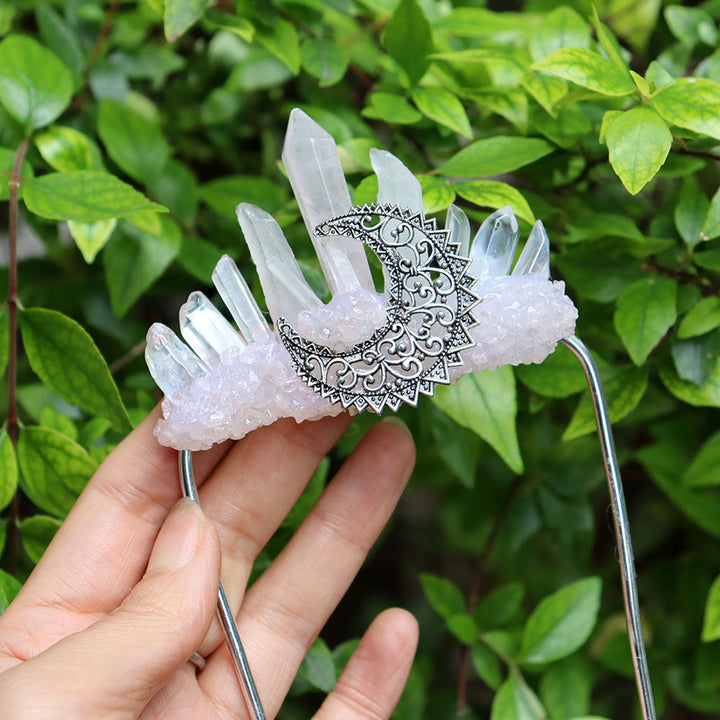 Handmade Raw Crystal Suit Pin And Hair Accessory