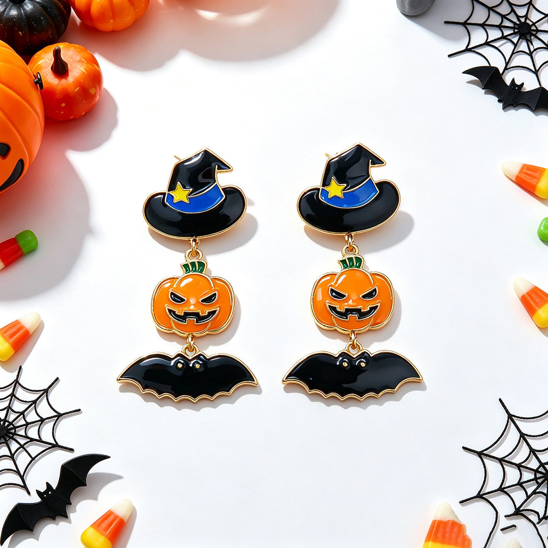 Ghost Pumpkin Halloween Drop Earrings