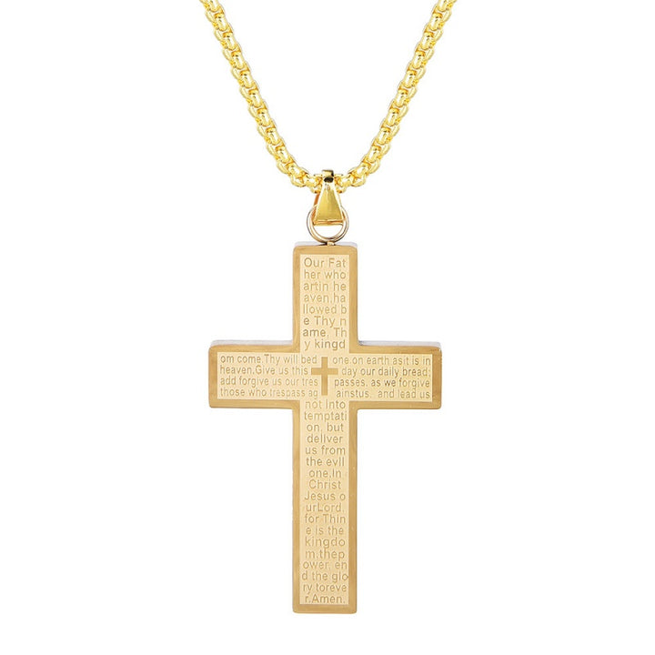 Lords Prayer Cross Necklace Faith Gift