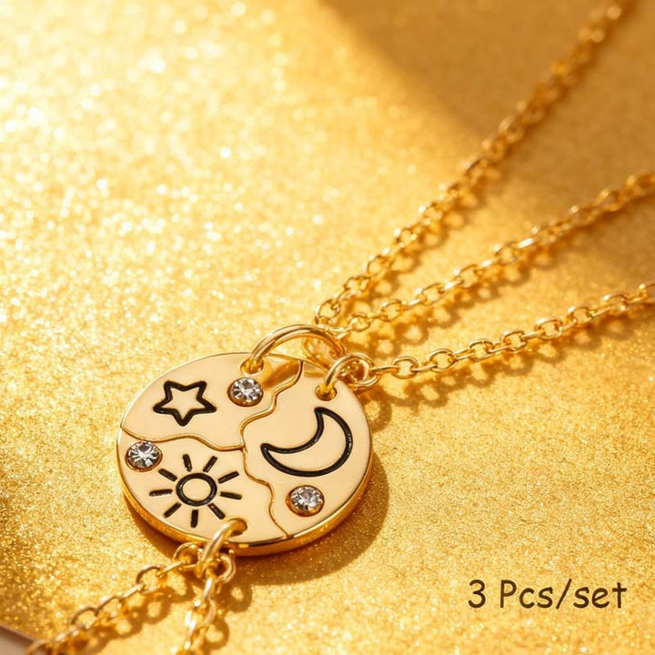 Best Friend Puzzle Necklace Set Trio