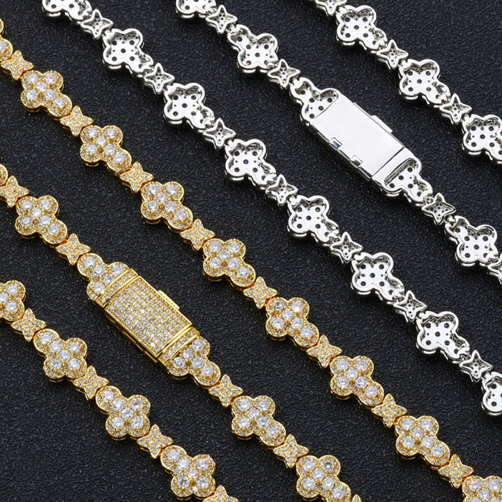 Luxury Iced Clover Link Bracelet
