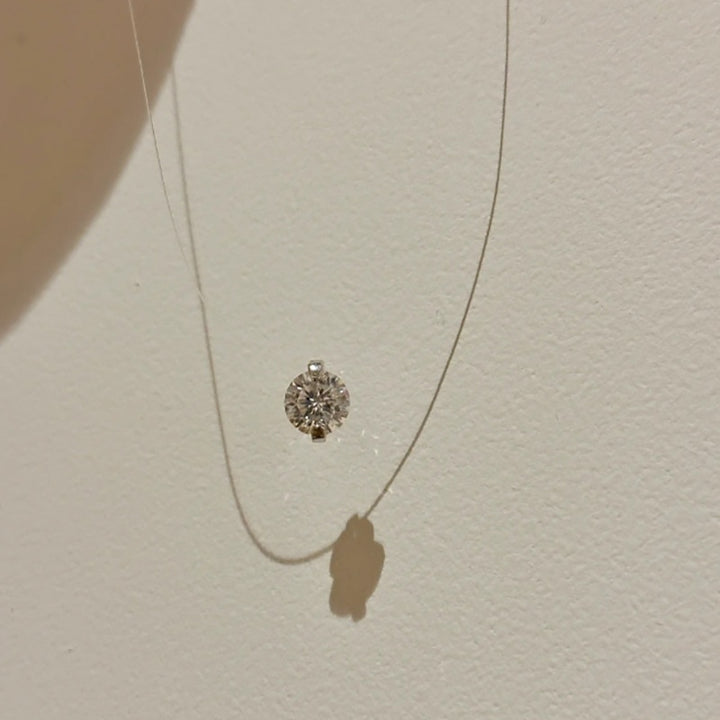 Floating Zircon Necklace Invisible Layering Chain