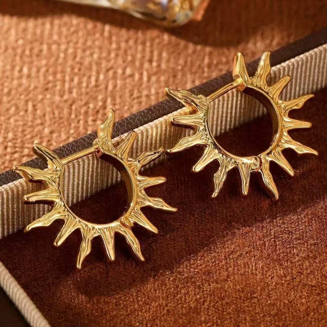 Sun Hoop Earrings Radiant Everyday Style