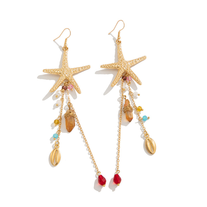 Long Layer Starfish Earrings Summer Outings