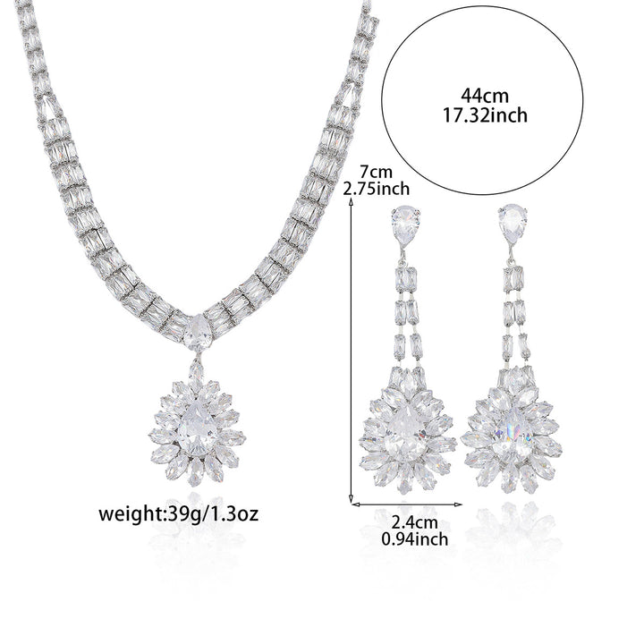 Crystal Drop Jewelry Set Statement Party Look