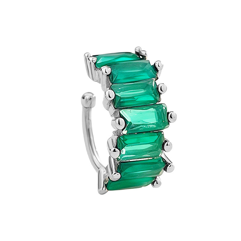 Floral Zircon Huggie Hoop Earrings for Women