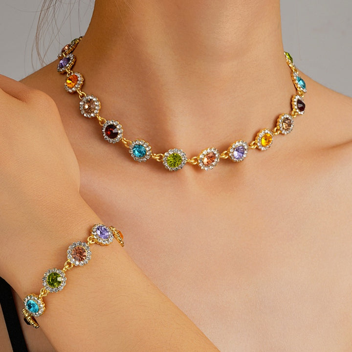 Luxury Multicolor Crystal Cross Necklace