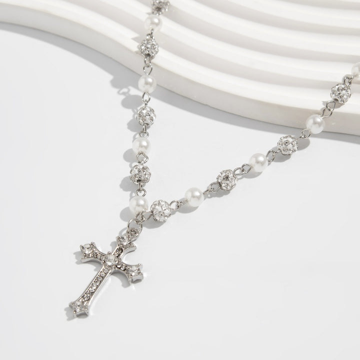 Cool Pearl Cross Necklace Jewelry