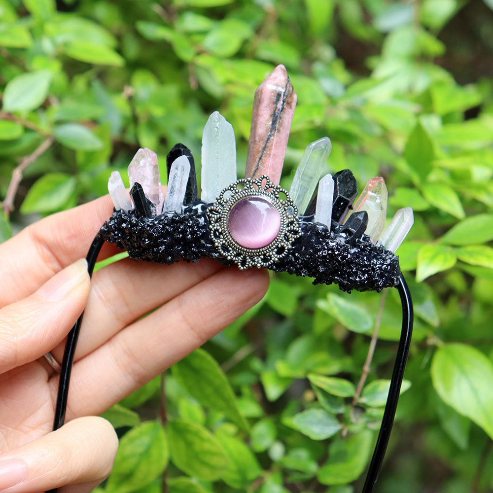 Handmade Raw Crystal Suit Pin And Hair Accessory