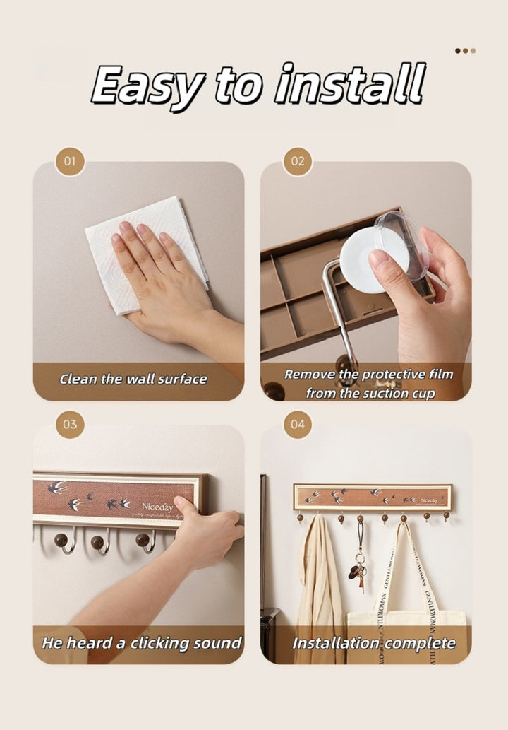 Dopamine-inspired Wabi-Sabi style vintage wall hooks