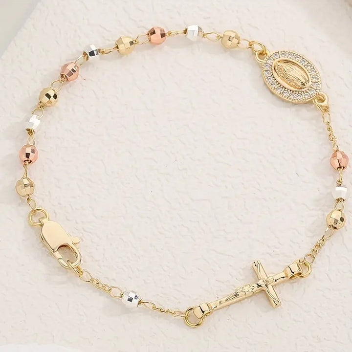 Virgin Mary Rosary Cross Bracelet Gift