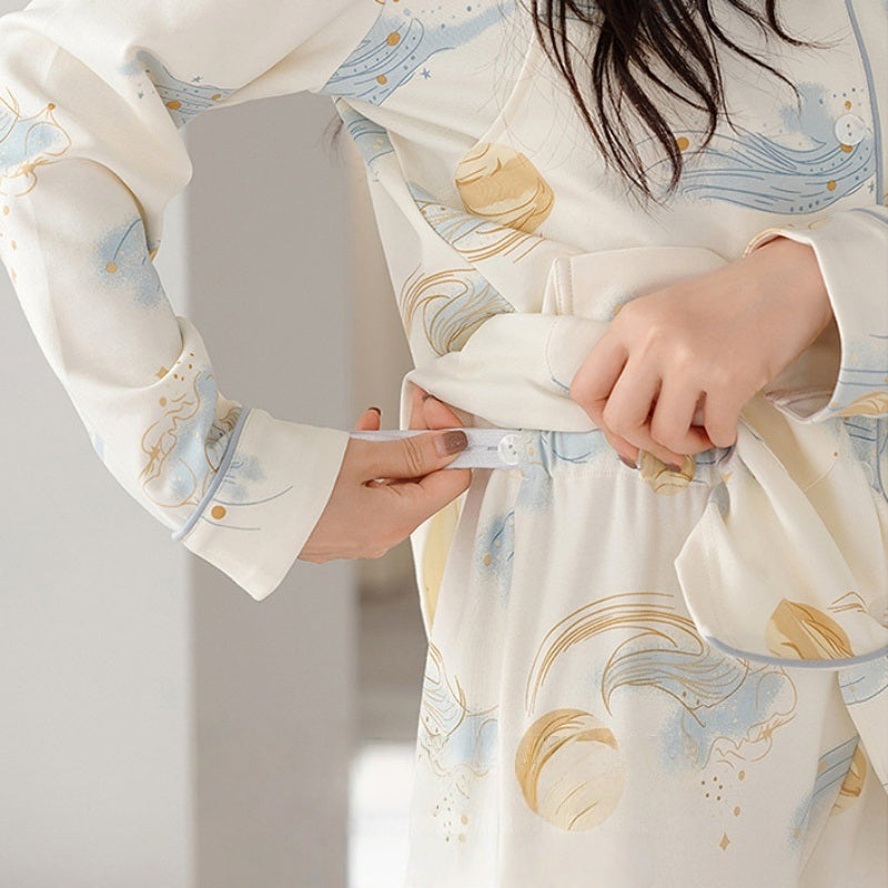 Pure Cotton Side Openings Pajama Set