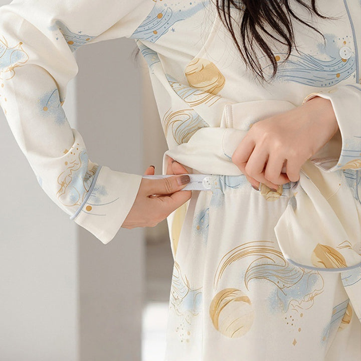 Pure Cotton Side Openings Pajama Set