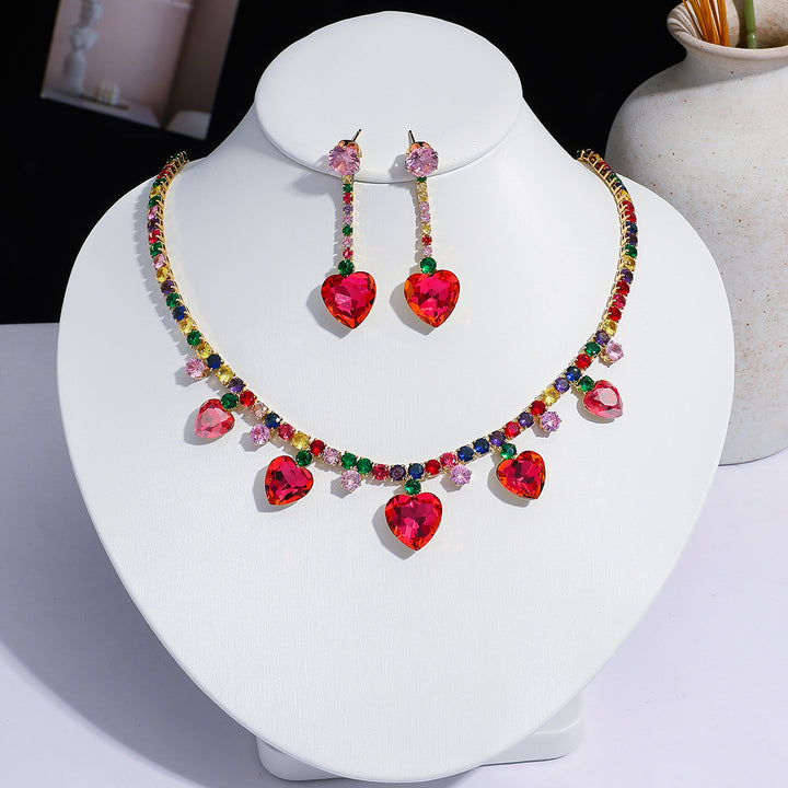 Heart Charm Necklace Set