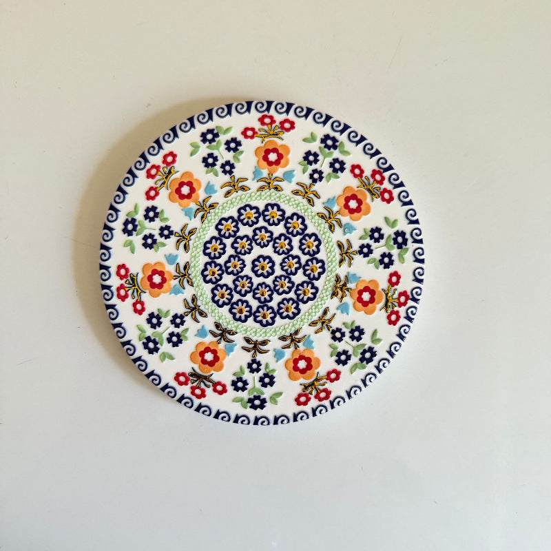 Ceramic Cork Coaster – Handcrafted Pattern Series