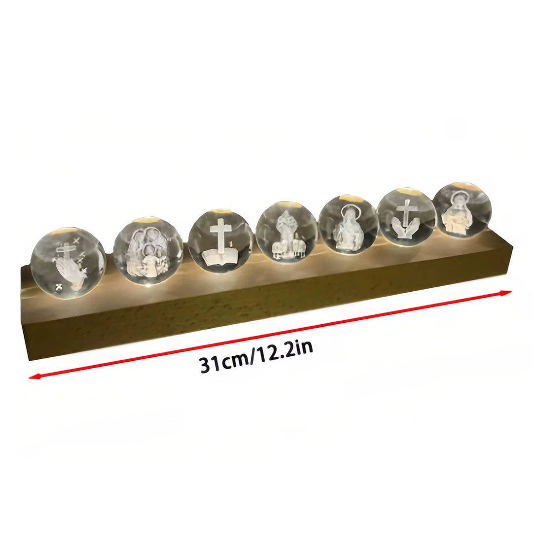 Faith Themed Lit Wooden Base Sphere Ornament Kit