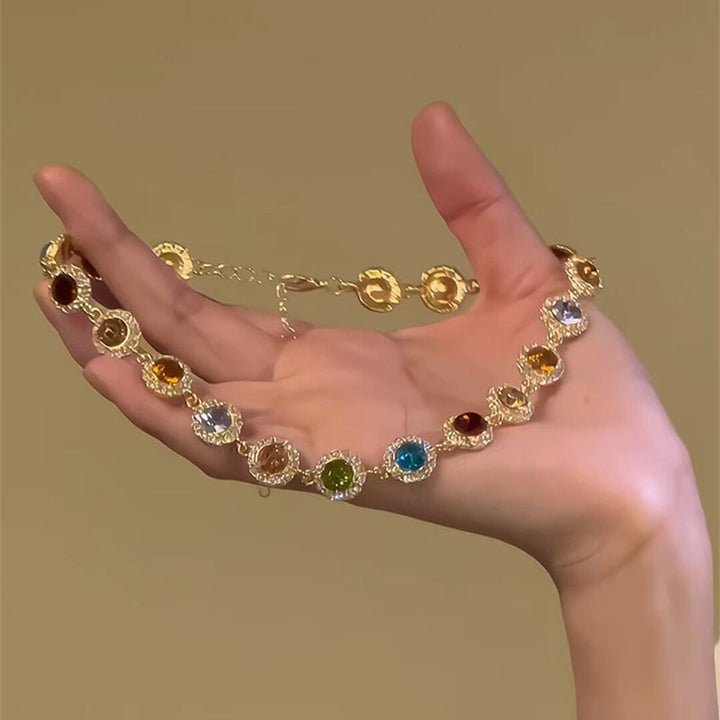 Luxury Multicolor Crystal Cross Necklace