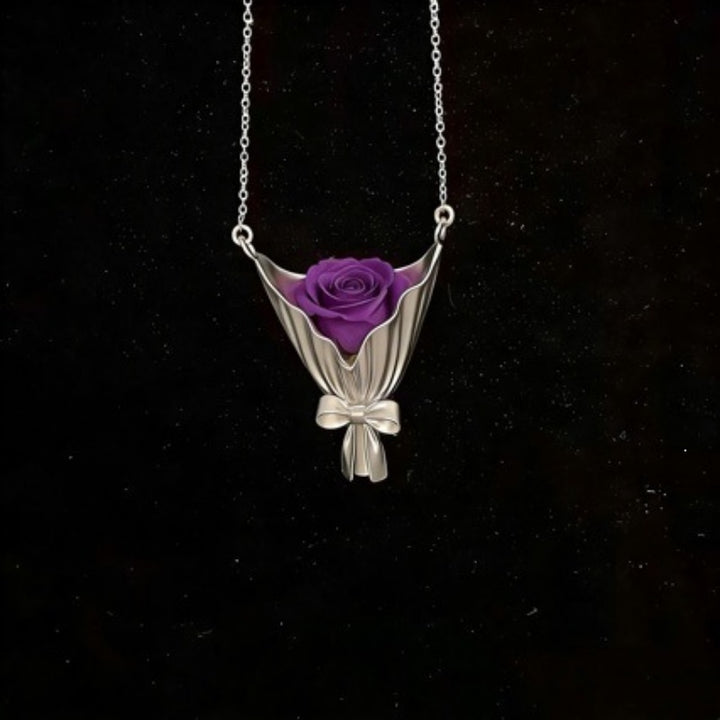 Flower Bouquet Pendant Necklace Gift