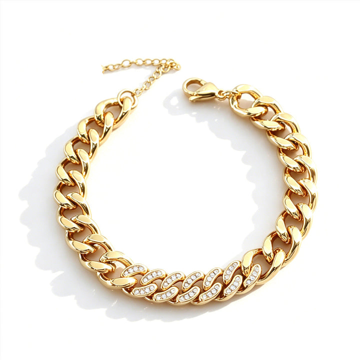 Sparkly Cubic Zirconia Cuban Ankle Chain