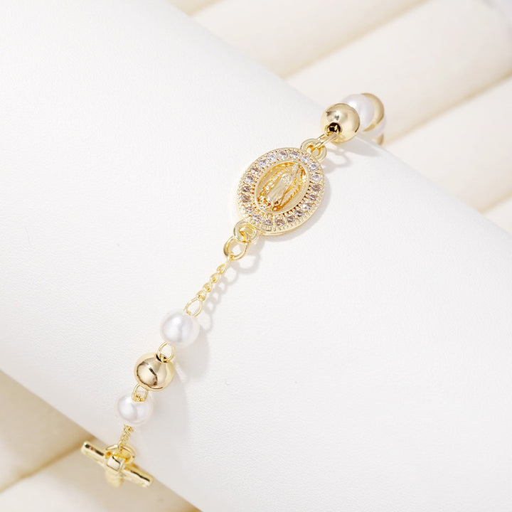 Guadalupe Pearl Cross Bracelet