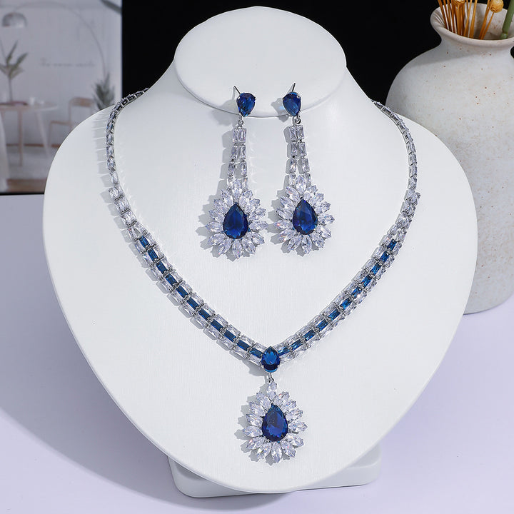 Crystal Drop Jewelry Set Statement Party Look