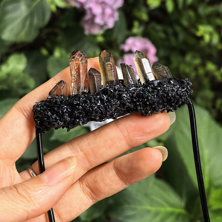 Handmade Raw Crystal Suit Pin And Hair Accessory