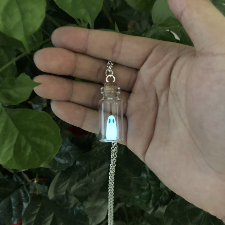 Glow Ghost Bottle Halloween Jewelry Set