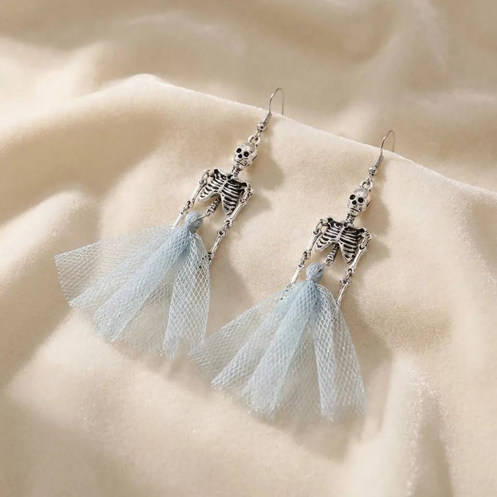 Articulated Skeleton Halloween Earrings